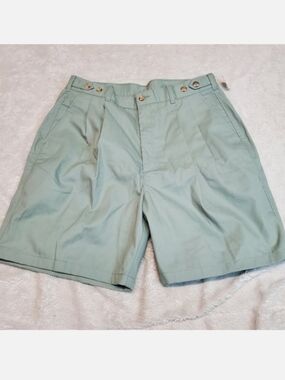 NWT Vintage Grand‎ Slam Sage Green Pleated 7" Inseam High Rise Casual Shorts 36